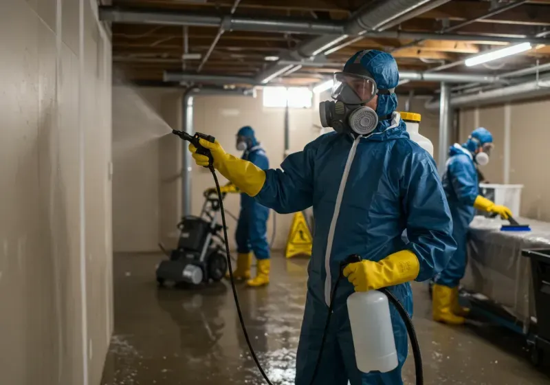 Basement Sanitization and Antimicrobial Treatment process in Westlake, LA